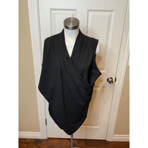 Lauren Ralph Lauren  Woman Black Deep V-Neck Draped Top Tank, Size 2X, NWT!